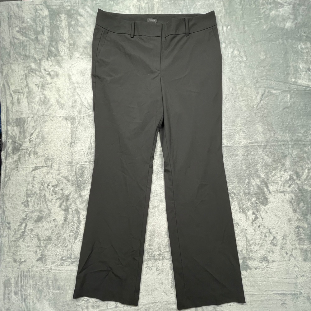 Ann Taylor Factory Signature Pants Women Black Bootcut Stretch Dress Trousers 12